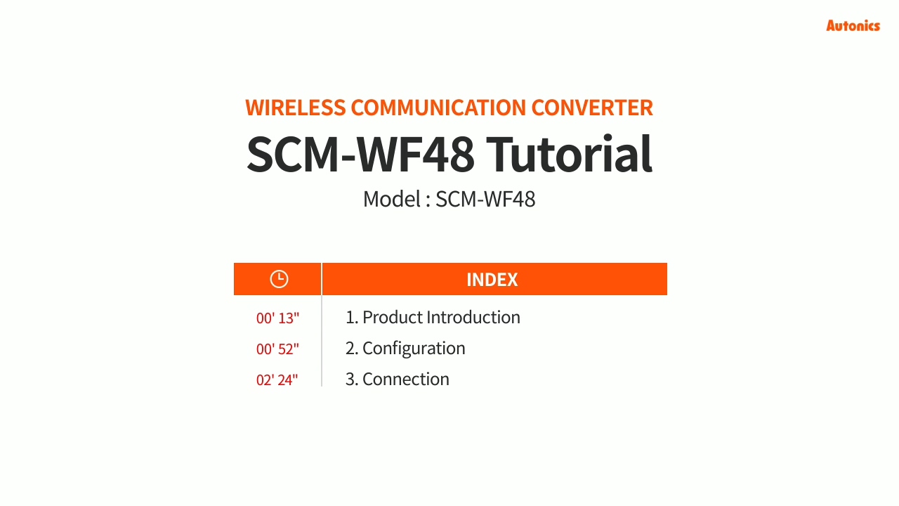 Autonics Tutorial : Wireless Communication Converter SCM-WF48